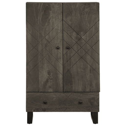 Armário alto - Bufete - Móvel de apoio 60x33x100 cm madeira de mangueira maciça preto pt1496 Armário alto - Bufete - Móvel de apoio 60x33x100 cm madeira de mangueira maciça preto pt1496