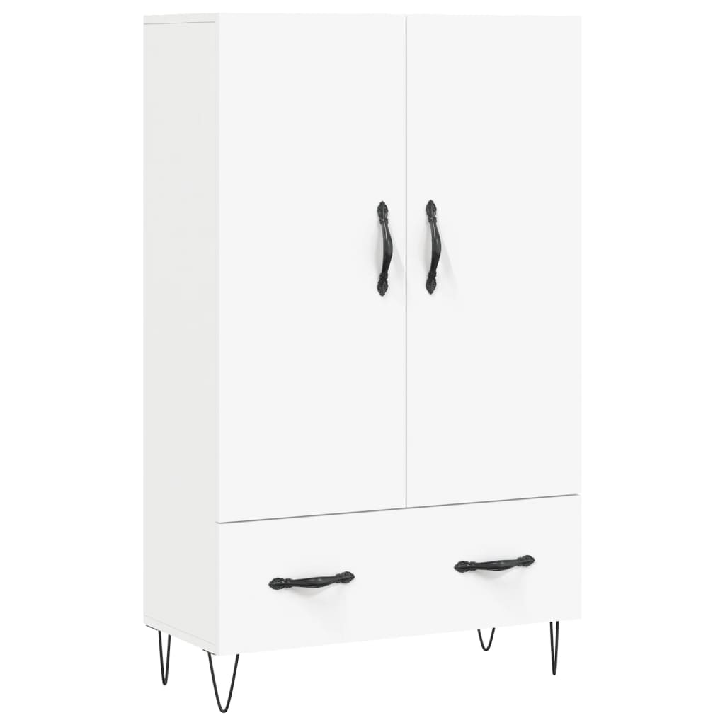 Aparador alto - mueble de almacenamiento madera de ingeniería blanco 69,5x31x115 cm es1218