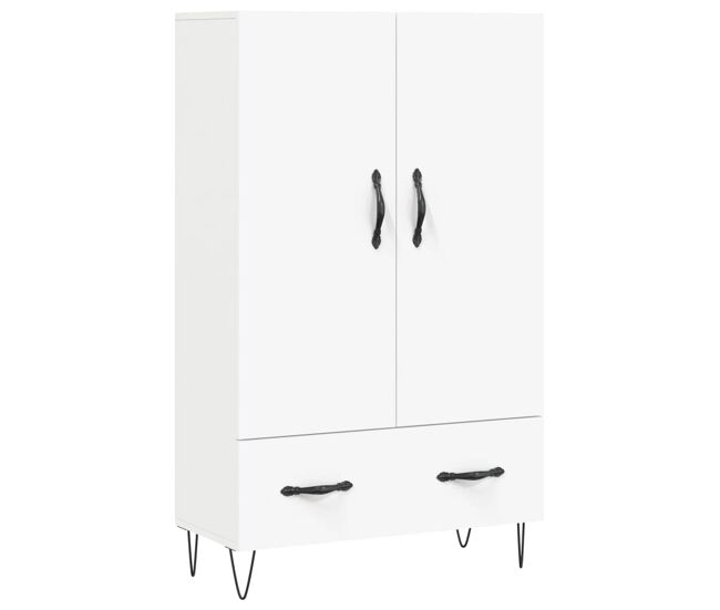 Aparador alto - mueble de almacenamiento madera de ingeniería blanco 69,5x31x115 cm es1218