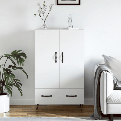 Armário alto - Bufete - Móvel de apoio 69,5x31x115 cm derivados de madeira branco pt1218 Armário alto - Bufete - Móvel de apoio 69,5x31x115 cm derivados de madeira branco pt1218