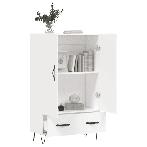 Armário alto - Bufete - Móvel de apoio 69,5x31x115 cm derivados de madeira branco pt1218 Armário alto - Bufete - Móvel de apoio 69,5x31x115 cm derivados de madeira branco pt1218