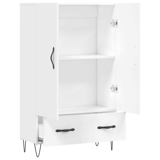 Armário alto - Bufete - Móvel de apoio 69,5x31x115 cm derivados de madeira branco pt1218 Armário alto - Bufete - Móvel de apoio 69,5x31x115 cm derivados de madeira branco pt1218