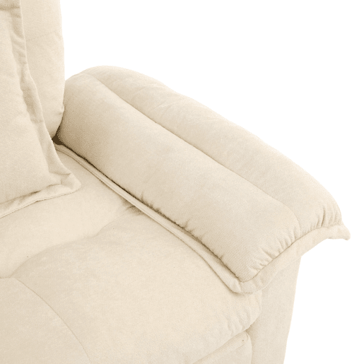 Poltrona giratória de chenille para 1 pessoa - Oversized com almofada de apoio, confortável - Bege