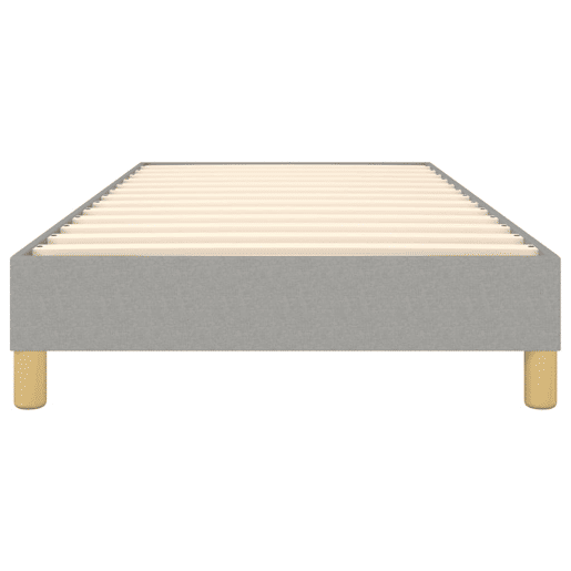Estrutura de cama de solteiro para adultos com molas 90x190 cm tecido cinzento-claro