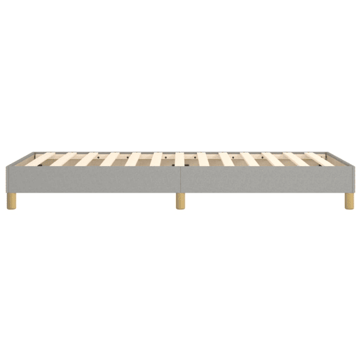 Estrutura de cama de solteiro para adultos com molas 90x190 cm tecido cinzento-claro