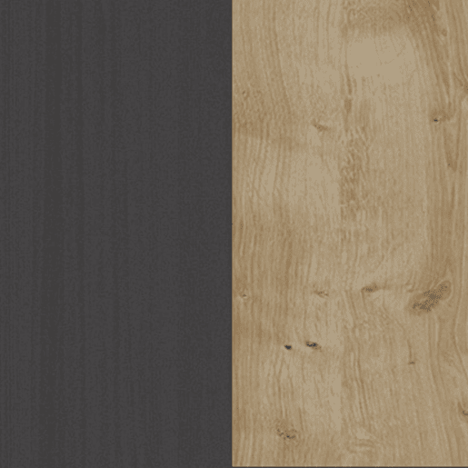 Cómoda Koivu 3 gavetas Roble Negro 90 x 80 x 40 cm