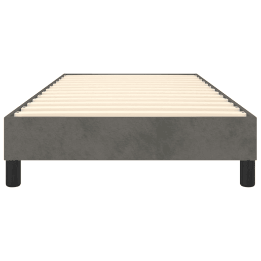 Estrutura de cama de solteiro para adultos com molas 100x200 cm veludo cinzento-escuro