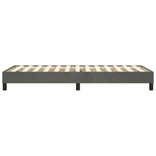 Estrutura de cama de solteiro para adultos com molas 100x200 cm veludo cinzento-escuro