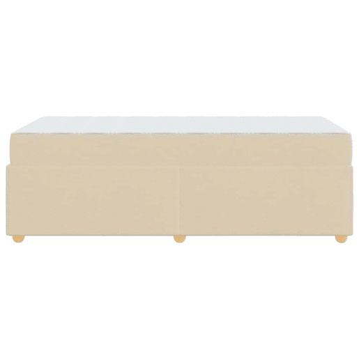 Estrutura de cama de solteiro para adultos com colchão Creme 90 x 200 cm tecido