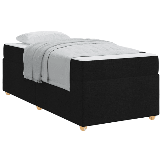 Estrutura de cama de solteiro para adultos com colchão Preto 80 x 200 cm tecido