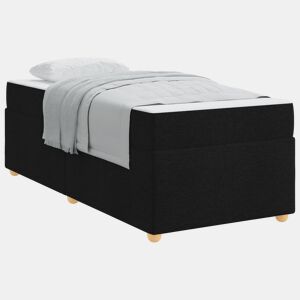 Estrutura de cama de solteiro para adultos com colchão Preto 80 x 200 cm tecido