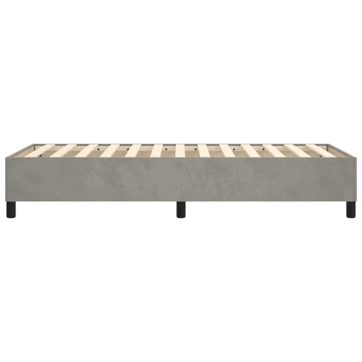 Estrutura de cama de solteiro para adultos com molas 100x200 cm veludo cinzento-claro