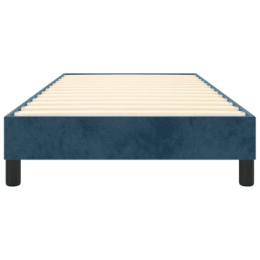 Estrutura de cama de solteiro para adultos com molas 100x200 cm veludo azul-escuro