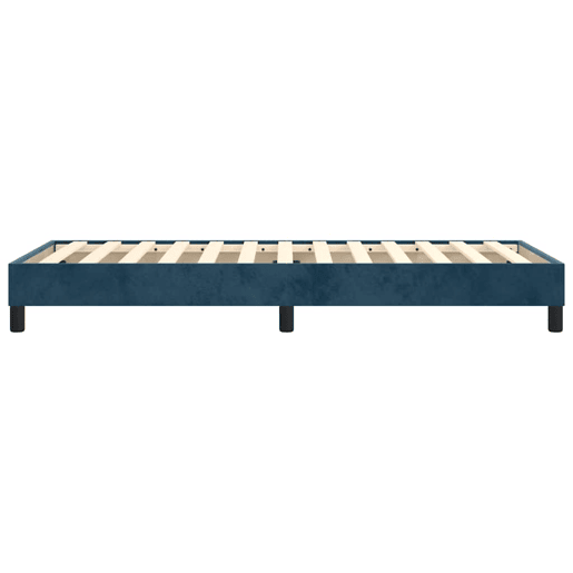 Estrutura de cama de solteiro para adultos com molas 100x200 cm veludo azul-escuro