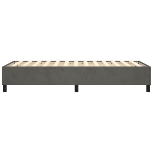 Estrutura de cama de solteiro para adultos com molas 90x190 cm veludo cinzento-escuro