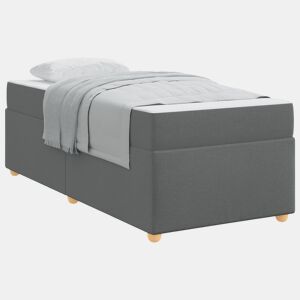 Estrutura de cama de solteiro para adultos com colchão - Cinza Escuro 100 x 200 cm tecido