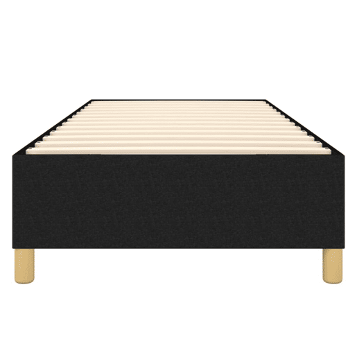Estrutura de cama de solteiro para adultos com molas 90x190 cm tecido preto