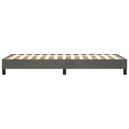 Estrutura de cama de solteiro para adultos com molas 80x200 cm veludo cinzento-escuro