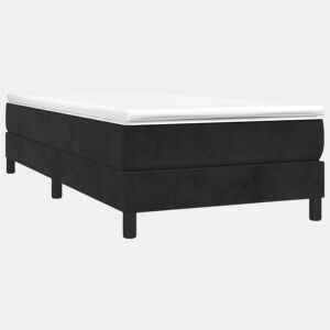 Estrutura de cama de solteiro para adultos com molas 80x200 cm veludo preto