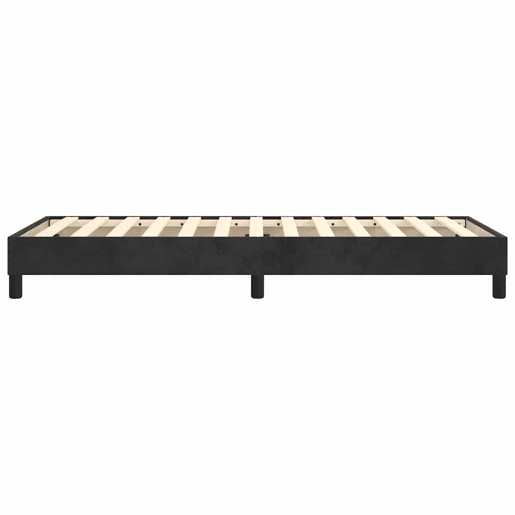 Estrutura de cama de solteiro para adultos com molas 80x200 cm veludo preto