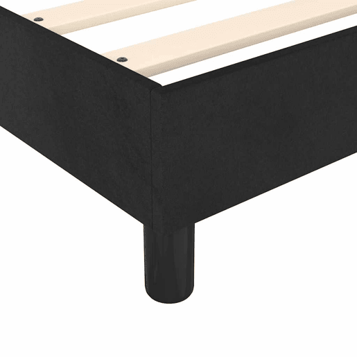 Estrutura de cama de solteiro para adultos com molas 80x200 cm veludo preto