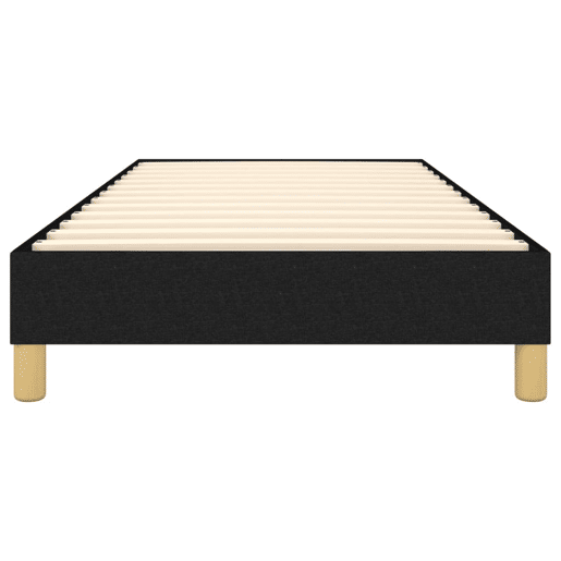 Estrutura de cama de solteiro para adultos com molas 100x200 cm tecido preto