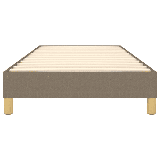 Estrutura de cama de solteiro para adultos com molas 100x200 cm tecido cinza-acastanhado
