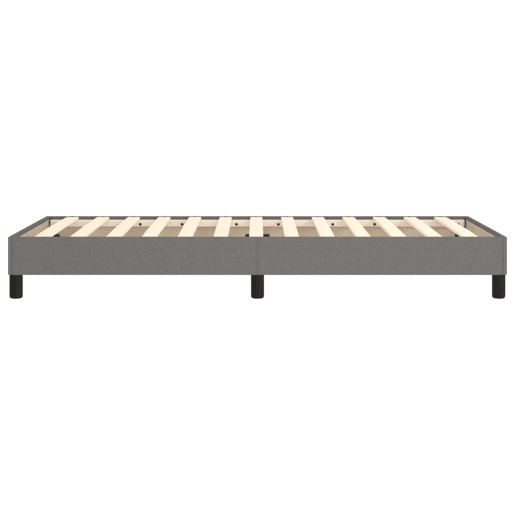 Estrutura de cama de solteiro para adultos com molas 90x200 cm tecido cinzento-escuro