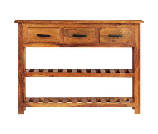 Aparador - mueble de almacenamiento con 3 cajones madera maciza 110x30x80 cm es1696