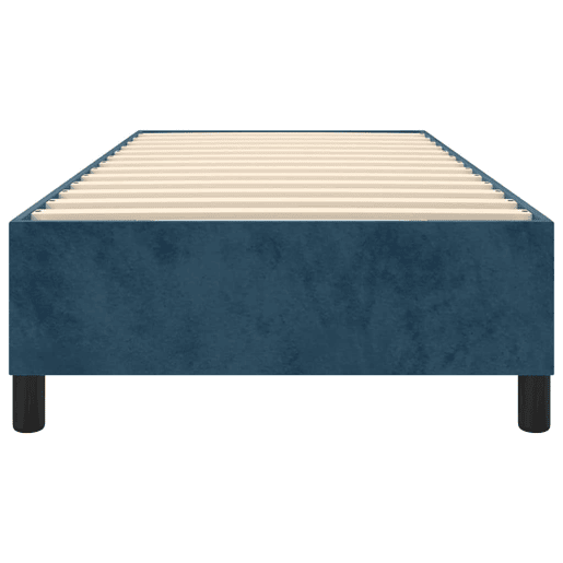 Estrutura de cama de solteiro para adultos com molas 90x200 cm veludo azul-escuro