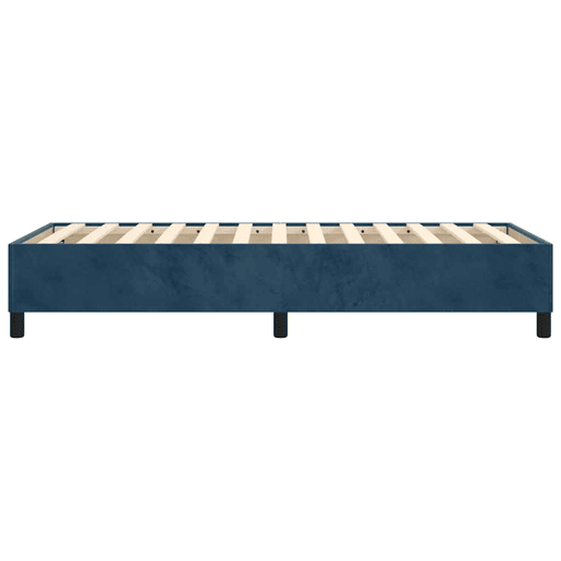 Estrutura de cama de solteiro para adultos com molas 90x200 cm veludo azul-escuro