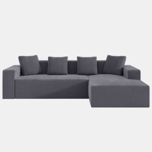 Sofá modular de 3 lugares - Cloud L-Liegestühle, moderno, profundo e acolchoado - Cinza