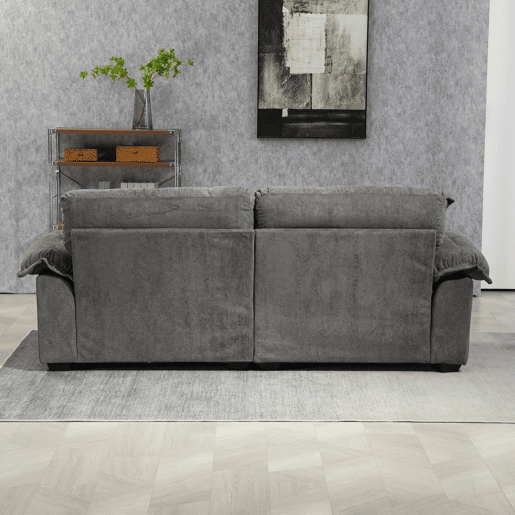 Sofá de 2 lugares 213 cm - Chenille com acolchoamento duplo (Memory + molas) - Cinza