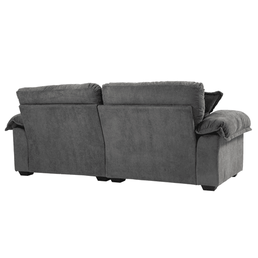 Sofá de 2 lugares 213 cm - Chenille com acolchoamento duplo (Memory + molas) - Cinza