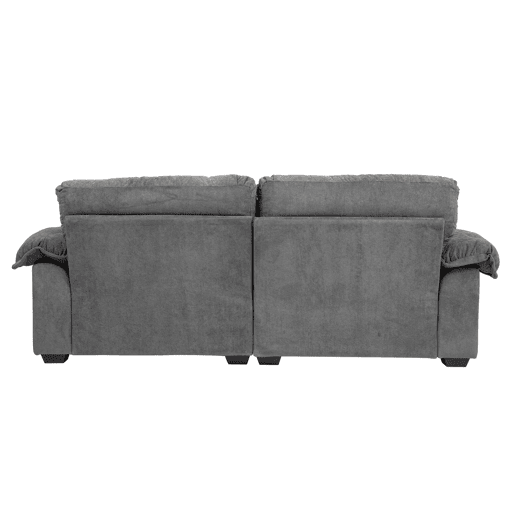 Sofá de 2 lugares 213 cm - Chenille com acolchoamento duplo (Memory + molas) - Cinza
