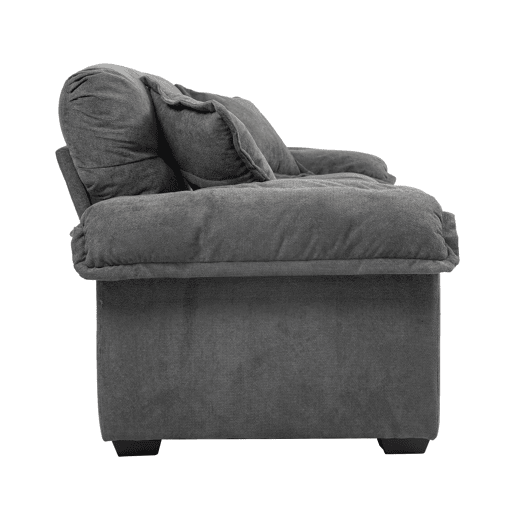 Sofá de 2 lugares 213 cm - Chenille com acolchoamento duplo (Memory + molas) - Cinza