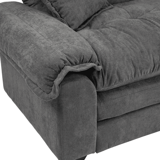 Sofá de 2 lugares 213 cm - Chenille com acolchoamento duplo (Memory + molas) - Cinza