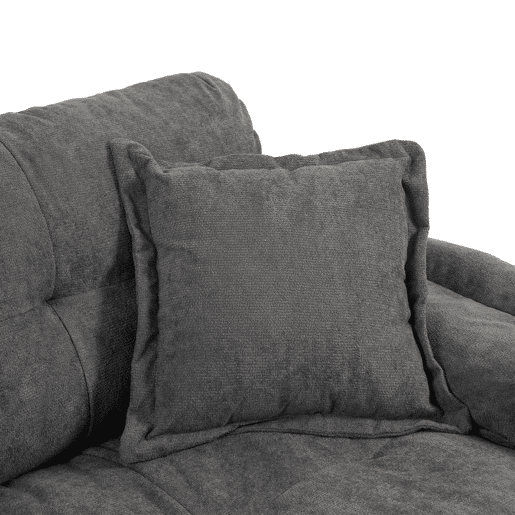 Sofá de 2 lugares 213 cm - Chenille com acolchoamento duplo (Memory + molas) - Cinza