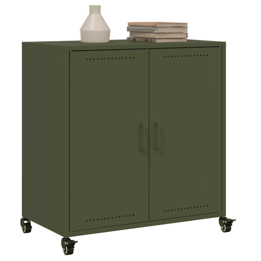 Aparador - Bufete - Móvei de apoio 68x39x72 cm aço verde-azeitona pt2397