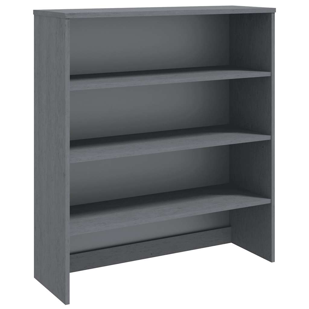 Aparador - mueble de almacenamiento superior pino macizo gris oscuro 90x30x100 cm es5074