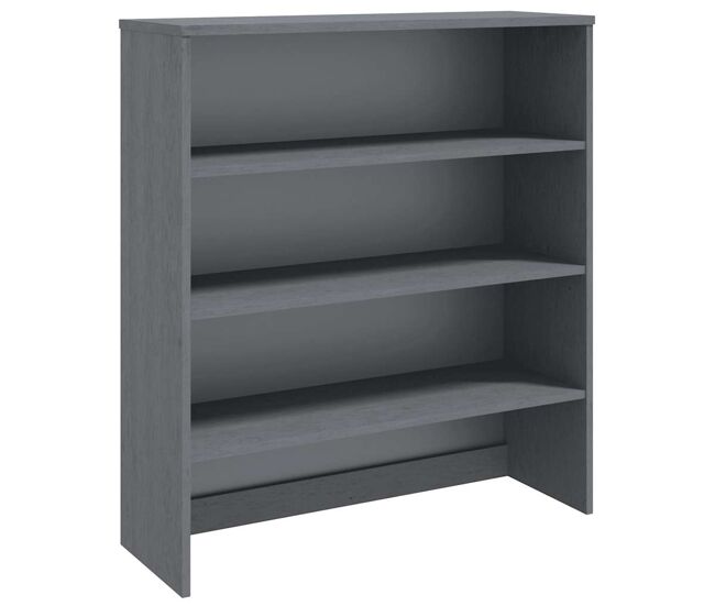 Aparador - mueble de almacenamiento superior pino macizo gris oscuro 90x30x100 cm es5074