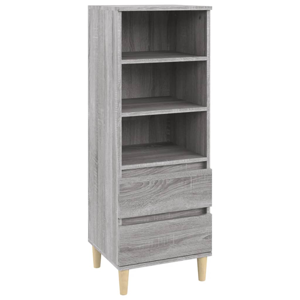 Aparador alto - Mueble de almacenamiento 40 Roble/ Gris