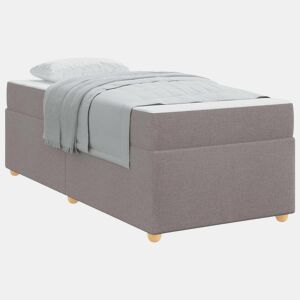 Estrutura de cama de solteiro simple Cinzento-acastanhado 80 x 200 cm tecido