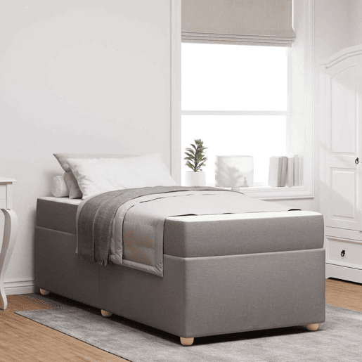 Estrutura de cama de solteiro simple Cinzento-acastanhado 80 x 200 cm tecido