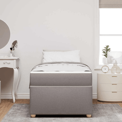 Estrutura de cama de solteiro simple Cinzento-acastanhado 80 x 200 cm tecido