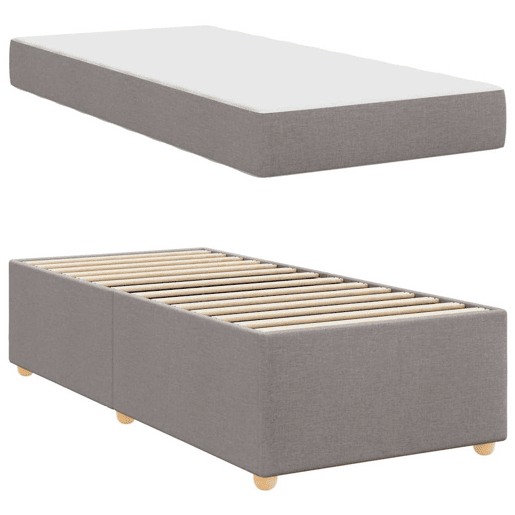 Estrutura de cama de solteiro simple Cinzento-acastanhado 80 x 200 cm tecido