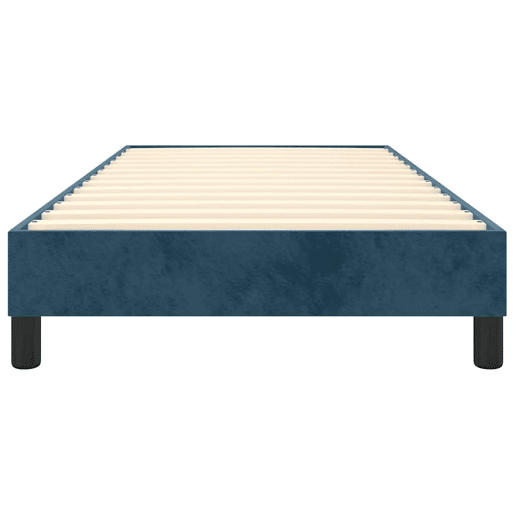 Estrutura de cama de solteiro para adultos com molas 80x200 cm veludo azul-escuro
