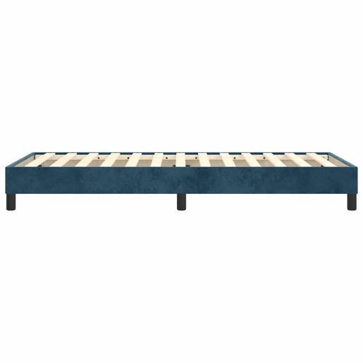 Estrutura de cama de solteiro para adultos com molas 80x200 cm veludo azul-escuro