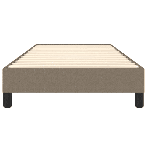 Estrutura de cama de solteiro para adultos com molas 100x200 cm tecido cinza-acastanhado