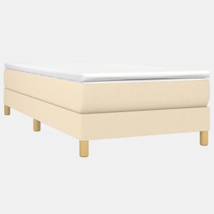 Estrutura de cama de solteiro para adultos com molas 80x200 cm creme